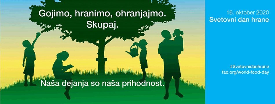 Grafika - Svetovni dan hrane - Otroci v naravi pod drevesom