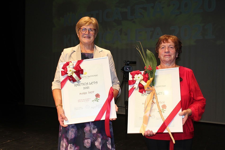 Kmetica leta 2021: Marija Škof (Metlika) in Kmetica leta 2020: Marija Lamovšek (Mirna vas)