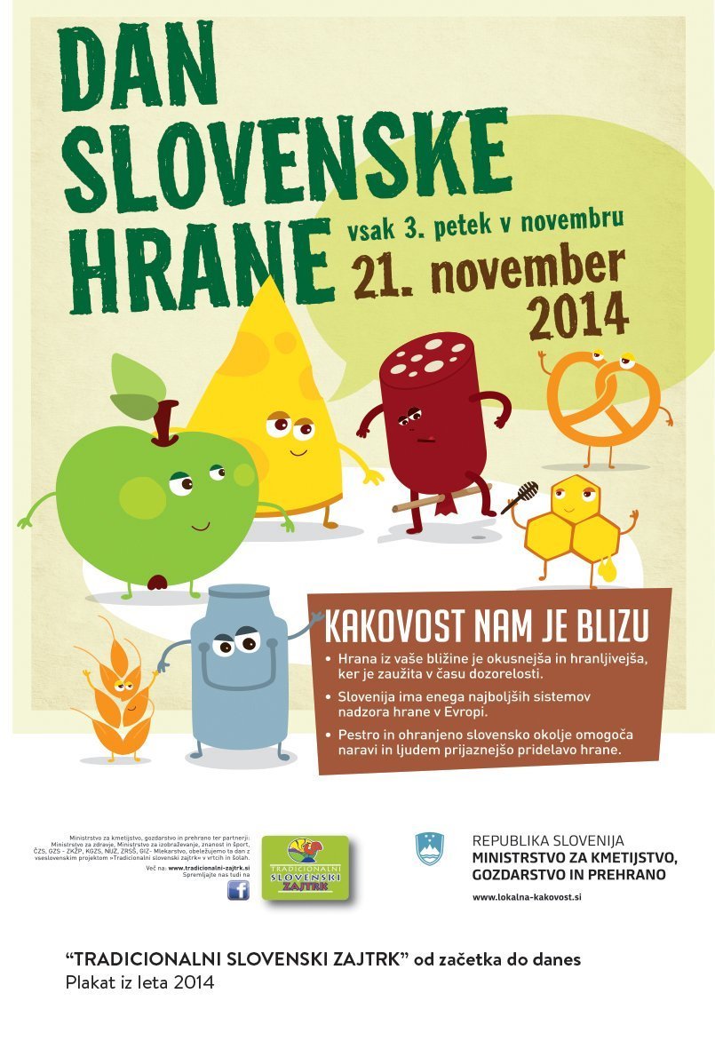 plakat za Tradicionalni slovenski zajtrk